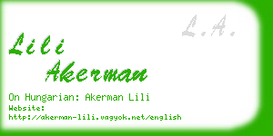 lili akerman business card